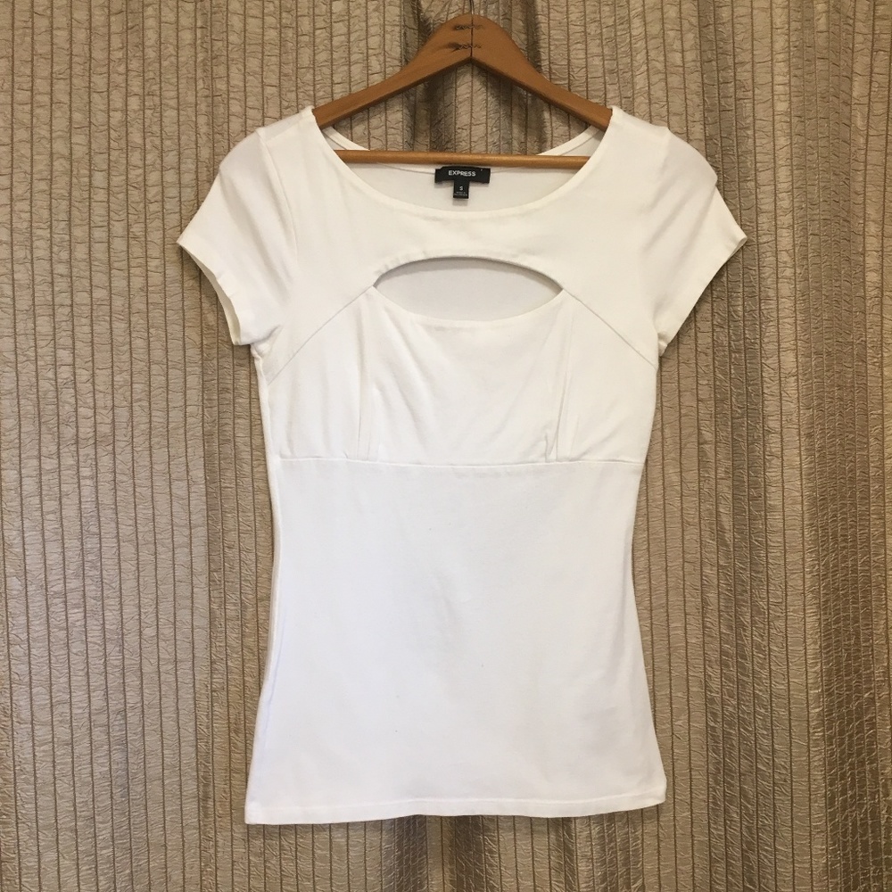 White Express Cut Out Top